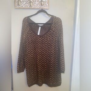 Brown and Gold Knit Sweater